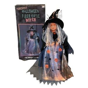 Vintage Foremost Halloween Fiber Optic Witch Table Decoration With Box